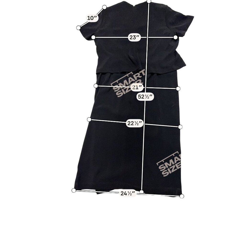 Black Short-Sleeve Womens Dress With Fitted Waist & Classic Silhouette Approx. 5